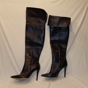 BCBGMaxAzria Black Leather Over-knee-high boots